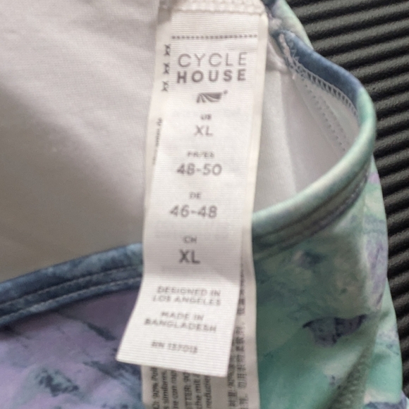 Cycle House New Print Midline Racerback Sports Bra Women's XL Lavender Mint - Picture 3 of 4